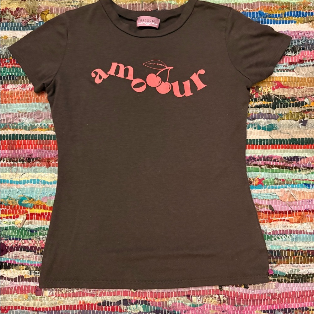 Brown Amour Graphic Tee